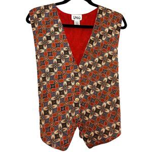 Theo Womens Size‎ L Vintage Beaded Vest Boho Artsy Statement Festival Goth 90s